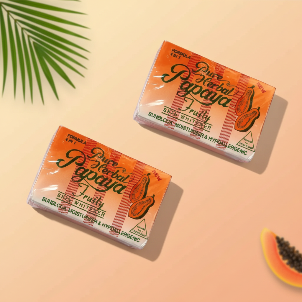 Pure Herbal Papaya Soap – 2‑Pack