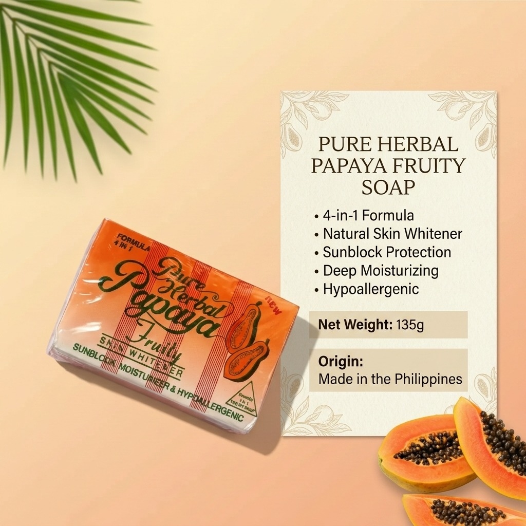 Pure Herbal Papaya Soap — 4-in-1 Skin Benefits